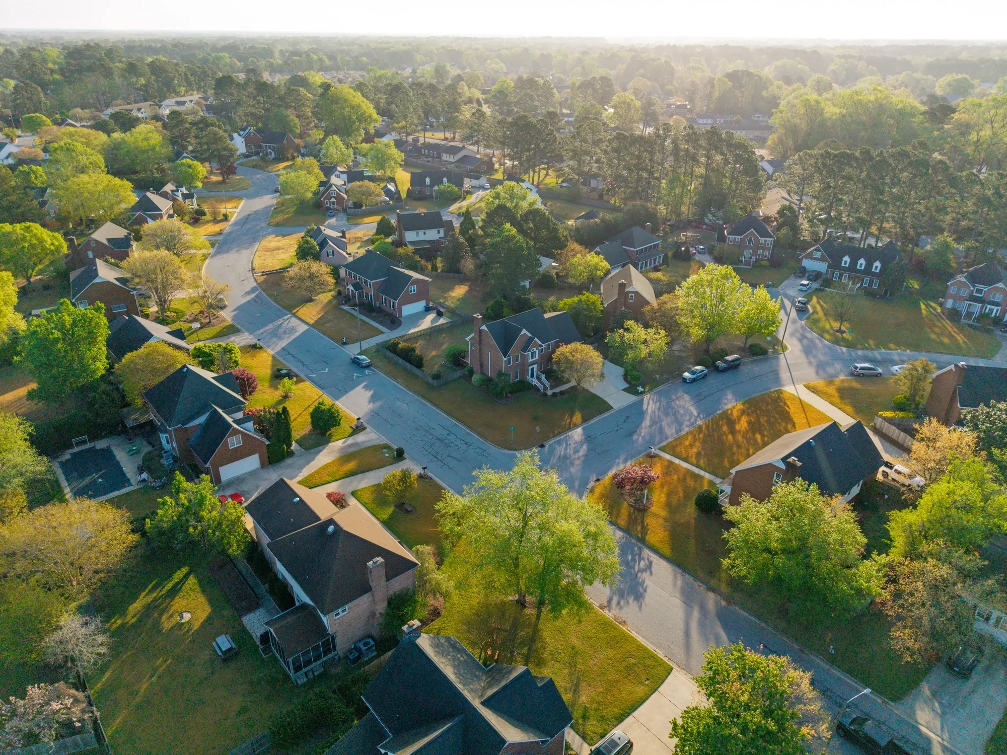 Aerial view of the Virginia neighborhood where Feel Deal Heal is located